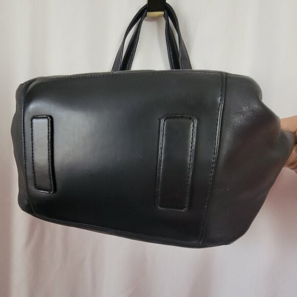 Laura Scott Genuine Leather Purse hobo handbag double handle black lotsa pockets - Picture 5 of 13